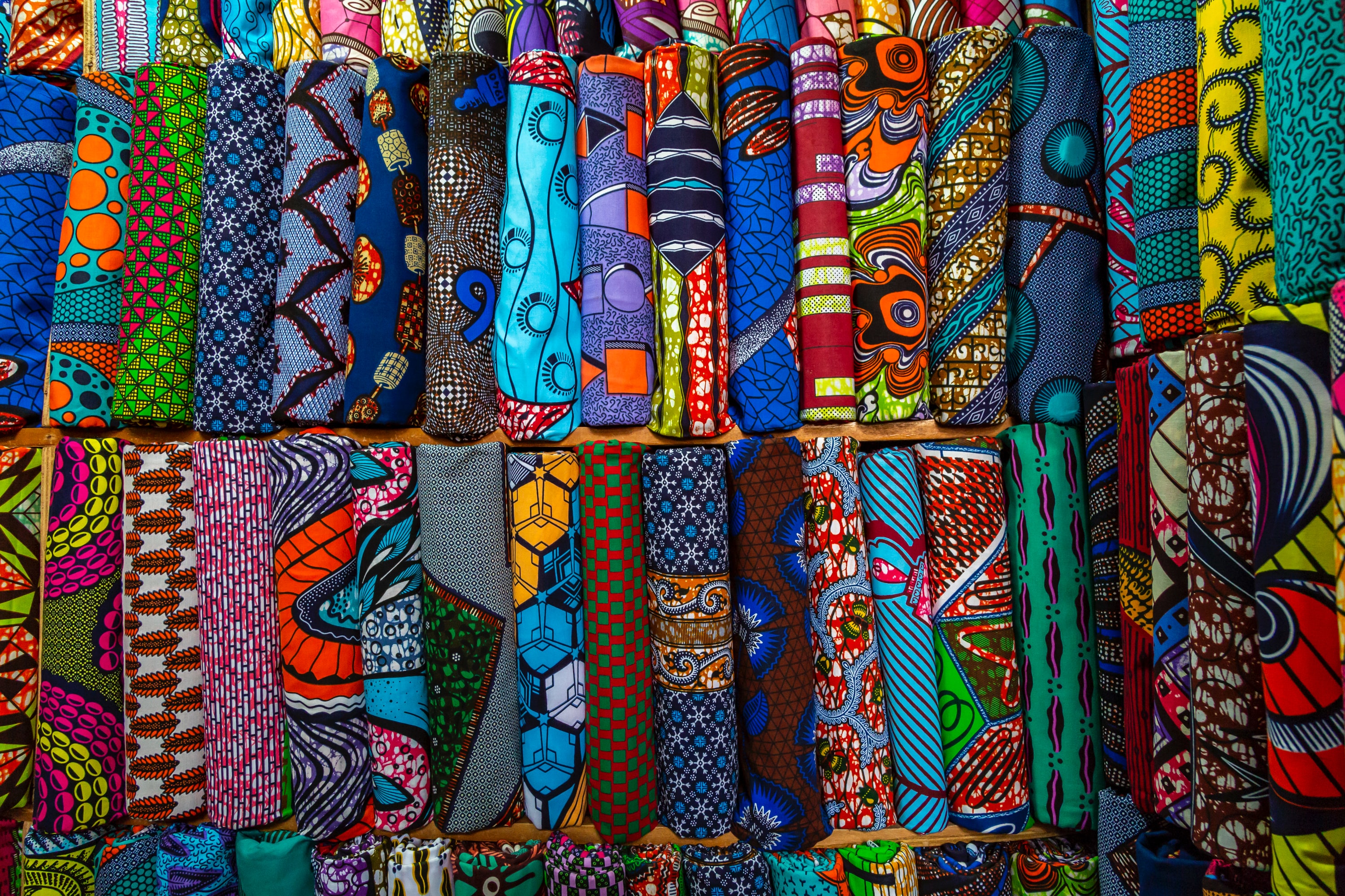 Colorful textiles Ivory Coast Africa