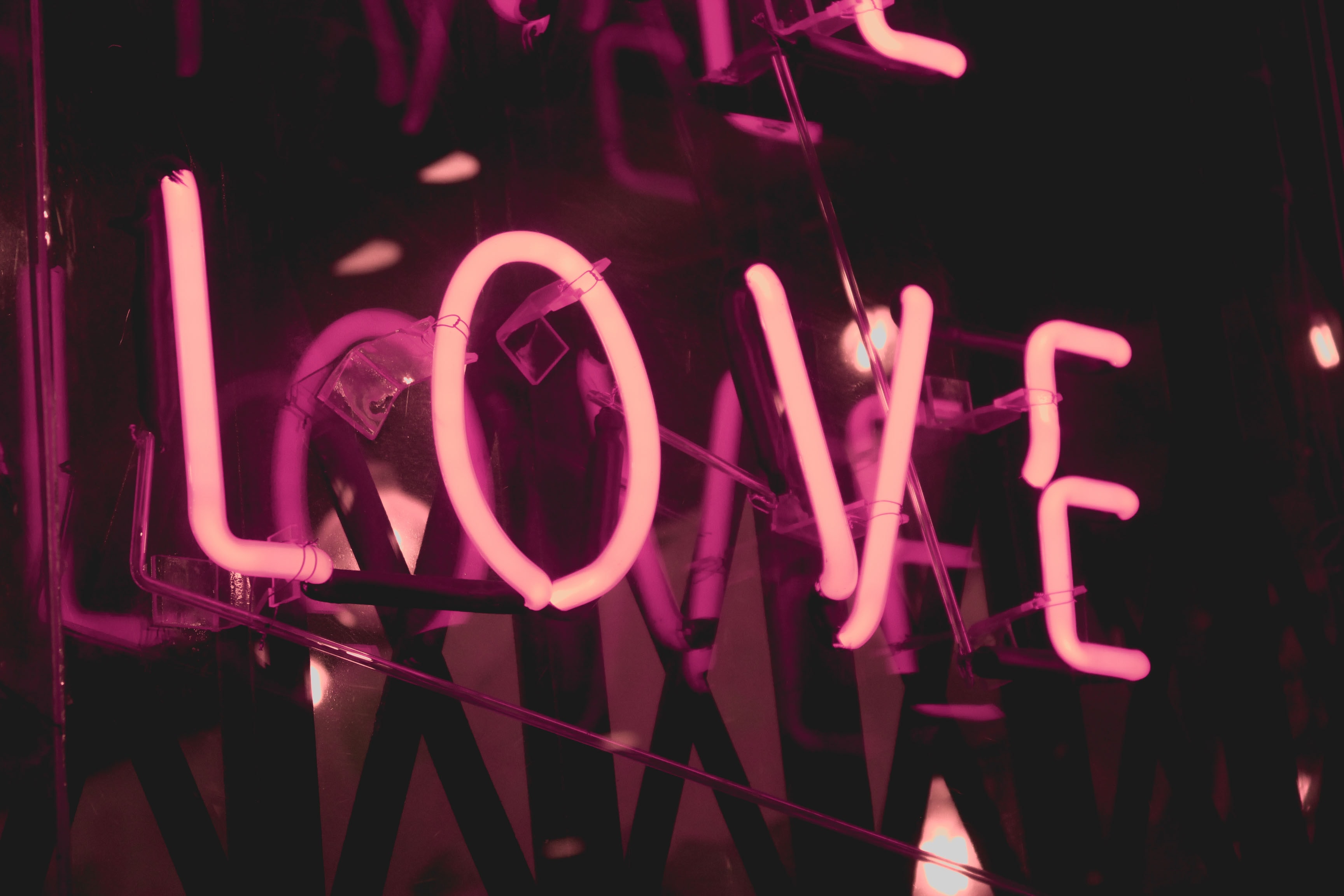 Neon "Love" sign in pink